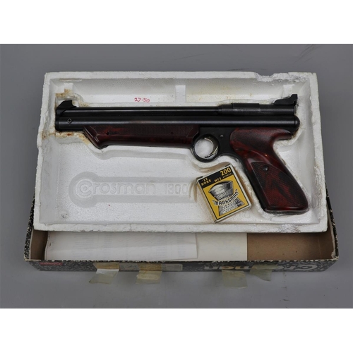 103 - Crossman 1300 Medalist .22 pump action target pistol with pellets and paperwork