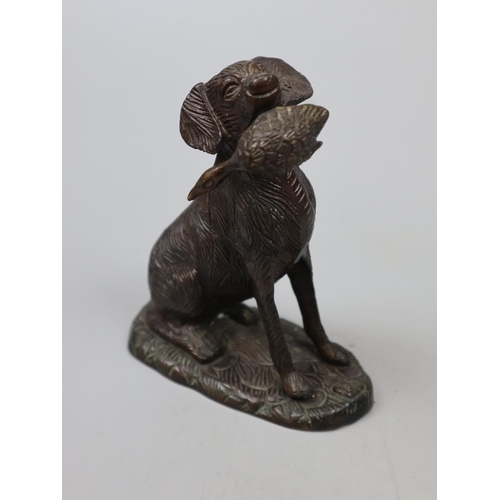 119 - Bronze dog with catch figure 