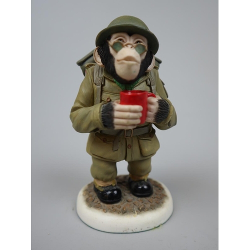 130 - Military figure together with a PG chimp figure 'Tommy Gunn' - Approx height of tallest: 24cm