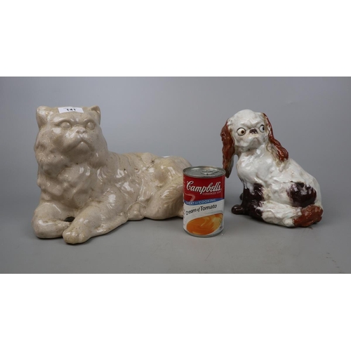 141 - Ceramic cat and dog