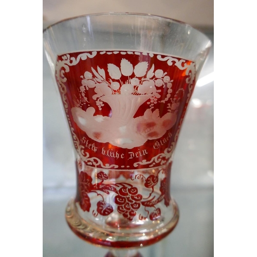 145 - Pair of Bohemein ruby glasses