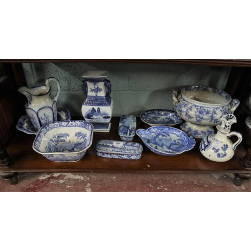 180 - Collection of antique blue and white china