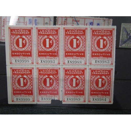 224 - Stamps - Railway Parcel stamps and labels on stockbook