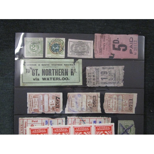 224 - Stamps - Railway Parcel stamps and labels on stockbook