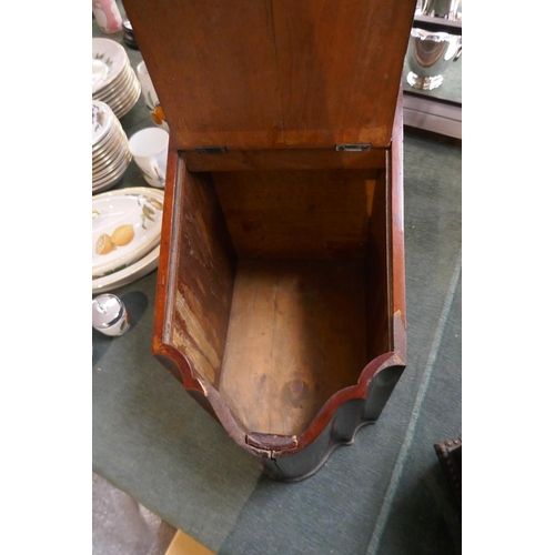 234 - Georgian inlaid mahogany knife box converted to a stationary box