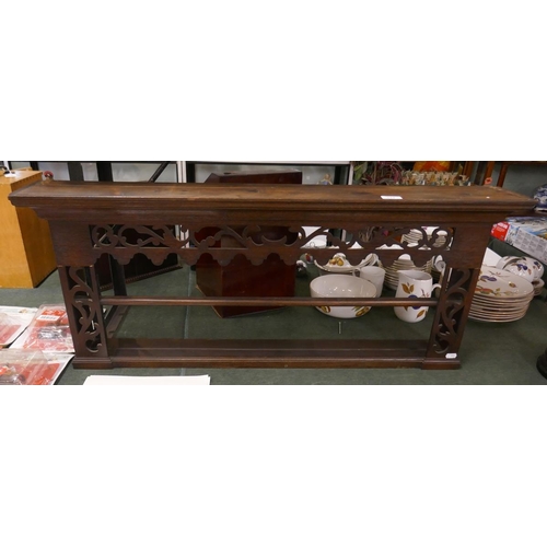 244 - Antique oak plate rack  - Approx size: W: 103cm D: 16cm H: 43cm