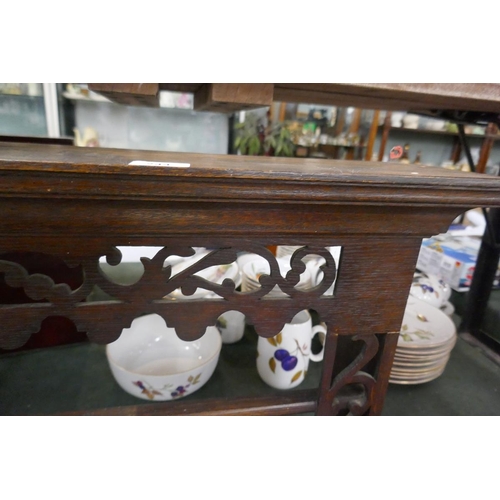 244 - Antique oak plate rack  - Approx size: W: 103cm D: 16cm H: 43cm