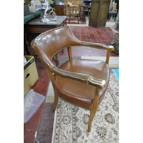 245 - Tan studded desk chair