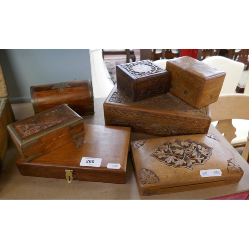 260 - Collection of treen boxes