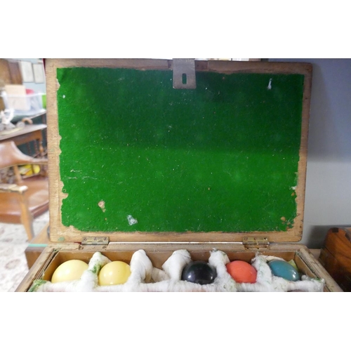 261 - Cased set of vintage snooker balls