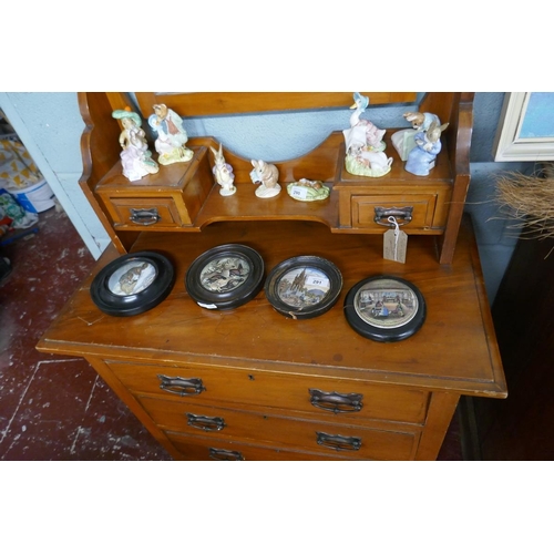 289 - Antique satin-walnut dressing chest  - Approx size: W: 82cm D: 43cm H: 155cm