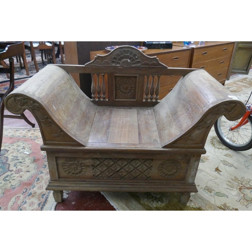 318 - Antique storytellers bench  - Approx size: W: 108cm D: 52cm H: 83cm