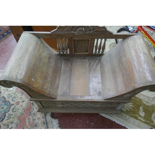 318 - Antique storytellers bench  - Approx size: W: 108cm D: 52cm H: 83cm