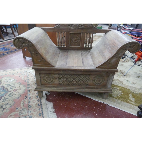 318 - Antique storytellers bench  - Approx size: W: 108cm D: 52cm H: 83cm