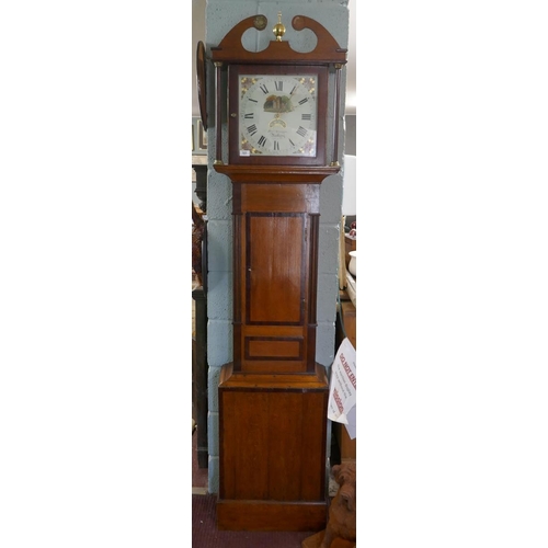 323 - Fine example of a Georgian long case clock with painted face and 30 hour movement in good working or... 