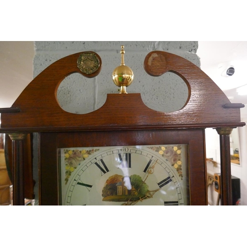 323 - Fine example of a Georgian long case clock with painted face and 30 hour movement in good working or... 