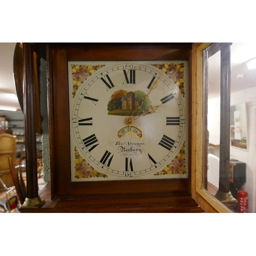 323 - Fine example of a Georgian long case clock with painted face and 30 hour movement in good working or... 