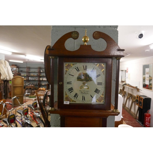 323 - Fine example of a Georgian long case clock with painted face and 30 hour movement in good working or... 