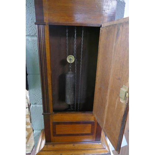 323 - Fine example of a Georgian long case clock with painted face and 30 hour movement in good working or... 