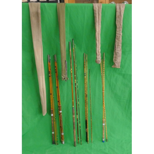 337 - Collection of vintage split cane fishing rods