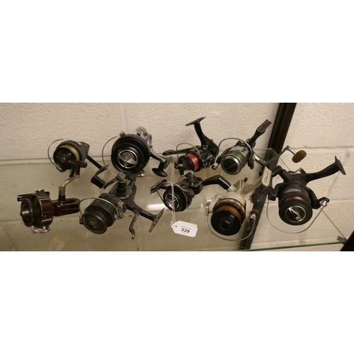 339 - Collection of 9 fishing reels