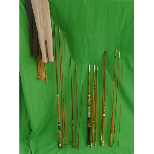 349 - Collection of vintage split cane rods