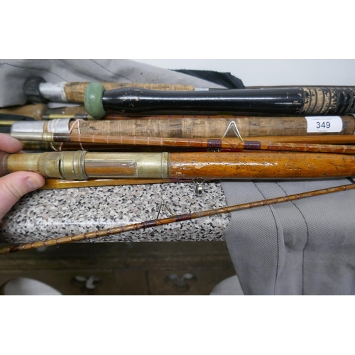 349 - Collection of vintage split cane rods