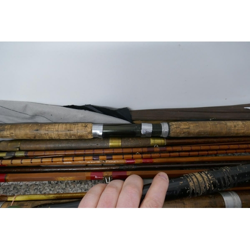 349 - Collection of vintage split cane rods