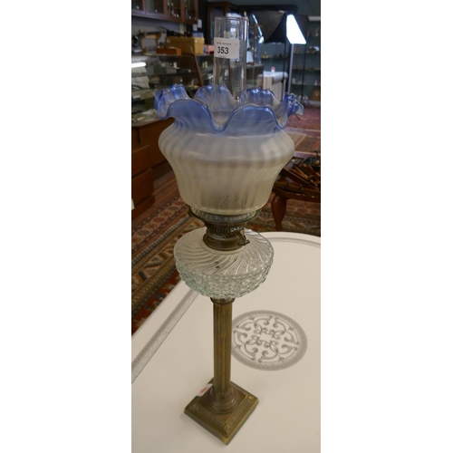 353 - Victorian oil lamp - Approx height: 74cm