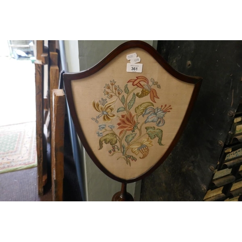 361 - Antique inlaid pole screen