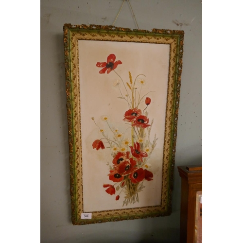 368 - Botanical oil marked I.M.B 1900 - Approx image size: 30cm x 60cm