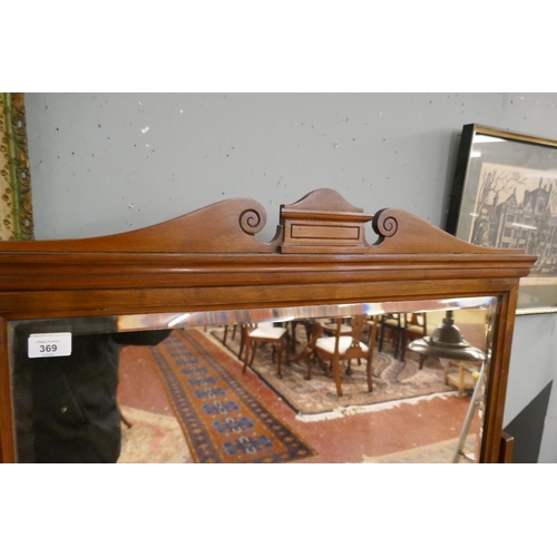 369 - Mahogany dressing table with bevelled edge glass mirror