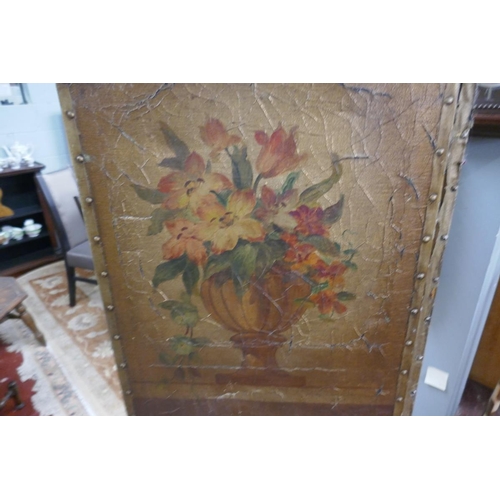 389 - Antique painted folding screen