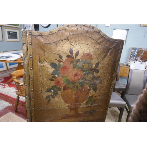 389 - Antique painted folding screen