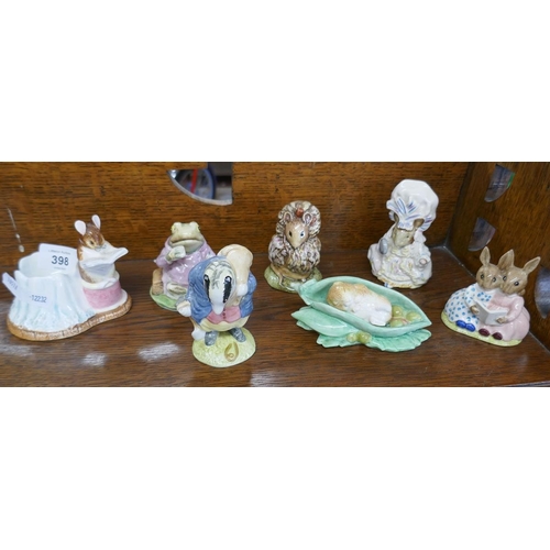 398 - Collection Beatrix Potter figurines to include Beswick and Royal Doulton