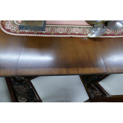 403 - Regency style good quality twin pedestal mahogany dining table - Approx size: L: 216cm W: 100cm H: 7... 