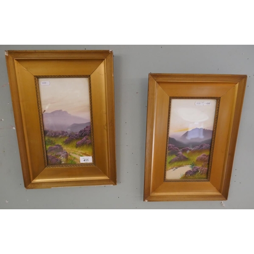 411 - Pair of framed oils signed A McDonald - Approx image sizes: 15cm x 27cm