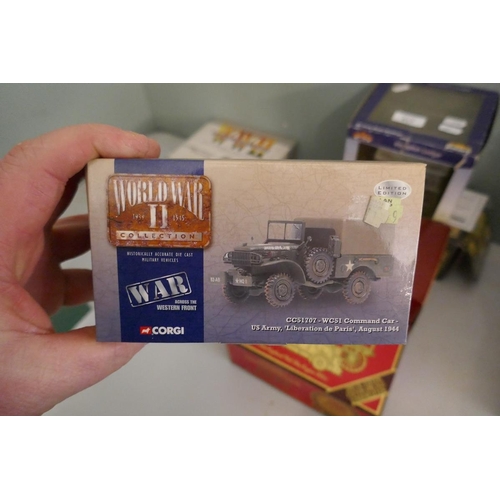 417 - Collection of scale WWII vehicles & figures