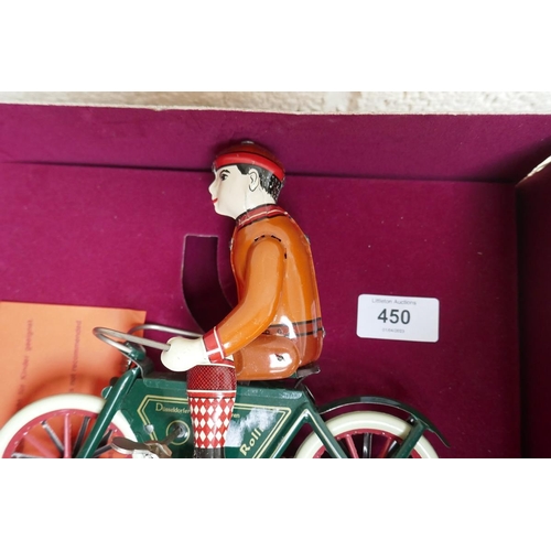 450 - Rolli 230 tin pate toy cyclist