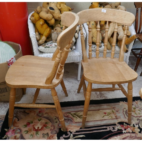 470 - Set of 6 beechwood spindleback dining chairs