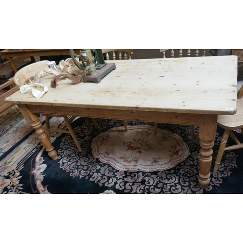 471 - pine farmhouse dining table - Approx size: L: 183cm W: 88cm H: 77cm