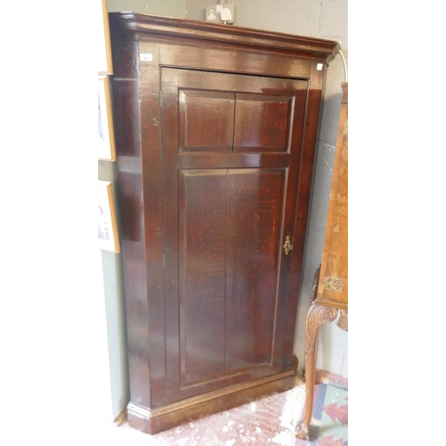 481 - Georgian oak freestanding corner cupboard  - Approx size: W: 100cm D: 57cm H: 177cm