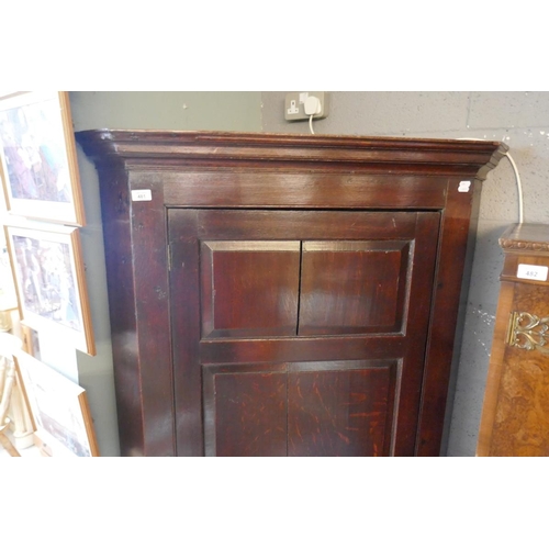 481 - Georgian oak freestanding corner cupboard  - Approx size: W: 100cm D: 57cm H: 177cm