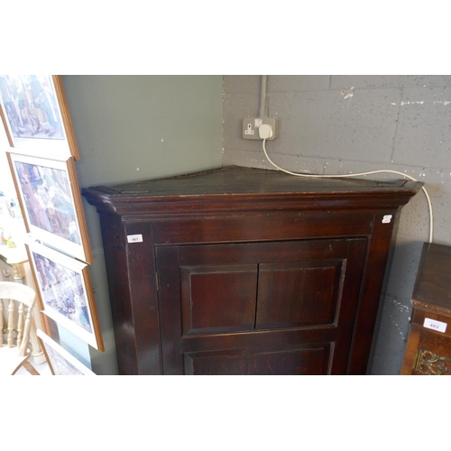 481 - Georgian oak freestanding corner cupboard  - Approx size: W: 100cm D: 57cm H: 177cm