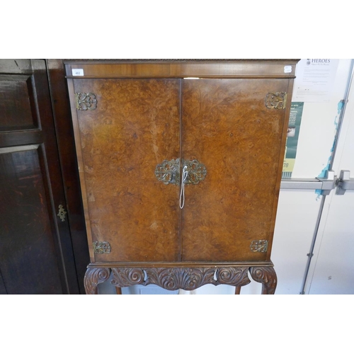 482 - Walnut cocktail cabinet  - Approx size: W: 87cm D: 43cm H: 166cm