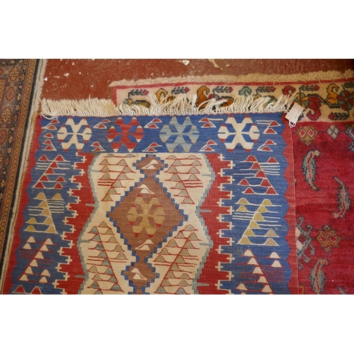 485 - Caucuses Kilim rug - Approx size: 130cm x 93cm