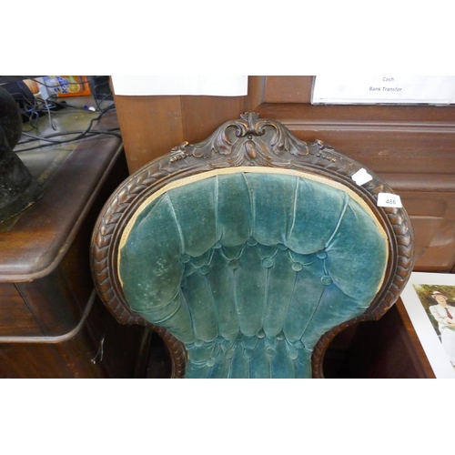 486 - Antique carved upholstered chair