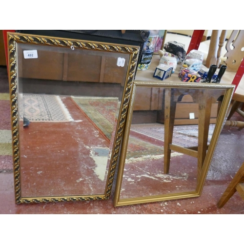 492 - 2 gilt framed mirrors