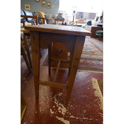 493 - Tile top oak table 