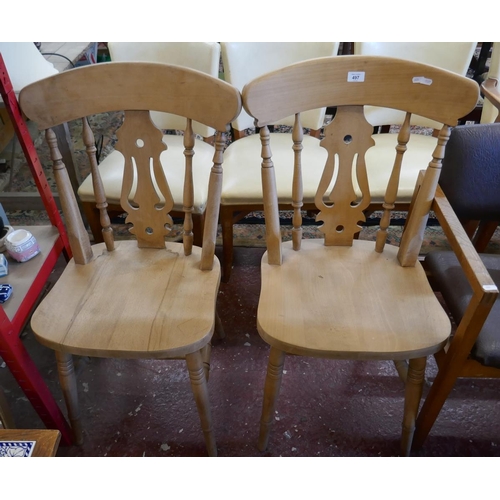 497 - Pair of beechwood dining chairs